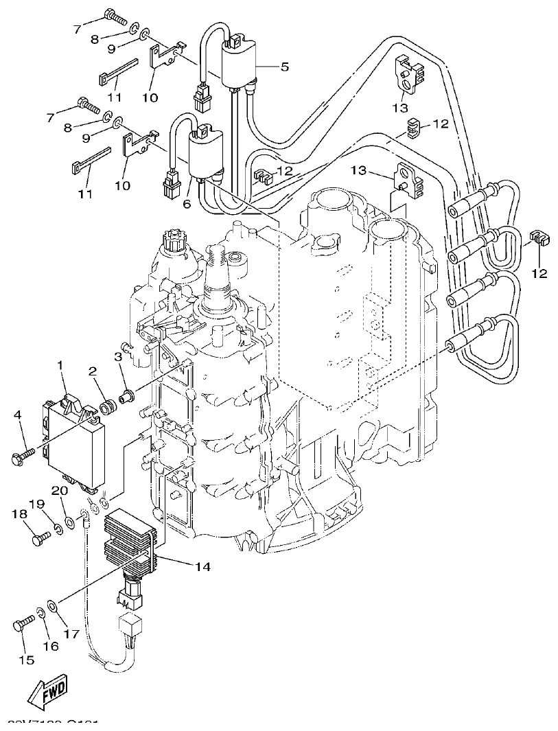 Yamaha 20 ELECTRICAL 1 parts diagram
